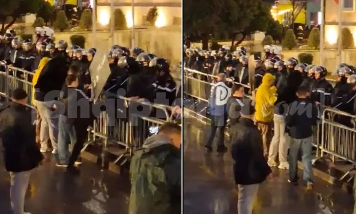 Gjeste në protestën e PD, fëmijët shkundin kangjellat para policëve