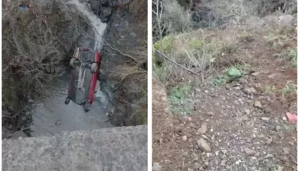 Humbi kontrollin e mjetit dhe ra në përrua në aksin Mat-Shkopet, shpëton mrekullisht drejtuesi