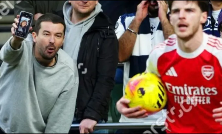 Imazhi i turpit në Angli/Tallen me Declan Rice duke përdorur një foto të bashkëshortes së tij