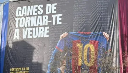 Kandidat për president i Barcelonës, fushatë me banerin gjigant të Leo Messit