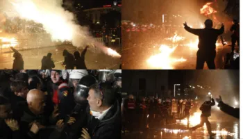 Katër orë protestë para Kryeministrisë dhe Kuvendit/ Hidhen dhjetëra molotovë, policia kundërpërgjigjet me gaz lotsjellës, 16 efektivë të plagosur, deputeti i PD përfundon te Trauma