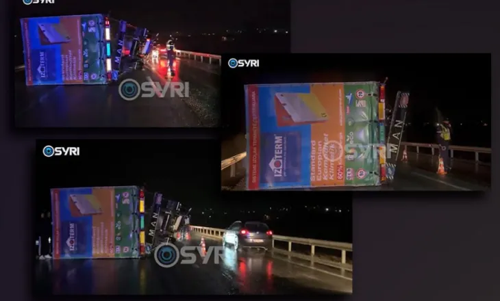 Korçë/ Era e fortë shkëput rimorkion nga kamioni, bllokohet rruga Korçë-Bilisht