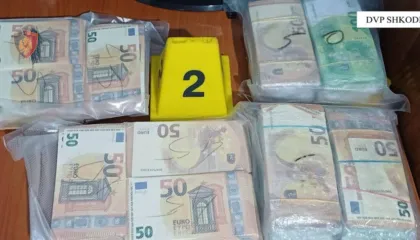 Me 164 mijë euro të falsifikuara dhe municion luftarak në banesë, pranga 19-vjeçarit në Shkodër