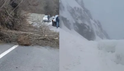 Moti i keq në vend/ Rrëshqitje dheu në Maliq dhe ortek dëbore në Theth