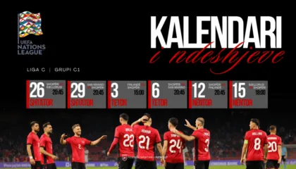 Nations League/ Zbardhet kalendari, Kombëtarja e nis në shtëpi kundër Bjellorusisë më 26 shtator & e mbyll në transfertë më 15 nëntor