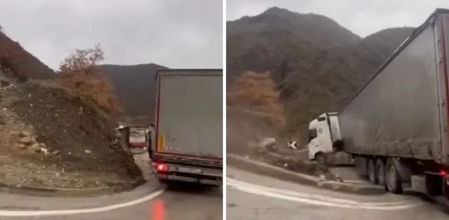 Pas shembjeve në Librazhd-Prrenjas, nisin problemet edhe në aksin alternativ, 3 trajlera bllokohen në Moglicë