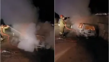 Përfshihet nga flakët një automjet në Korçë, digjet plotësisht