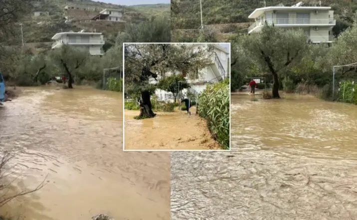 Përrenjtë dalin nga shtrati, përmbytet Qeparoi, baltë dhe inerte në disa akse