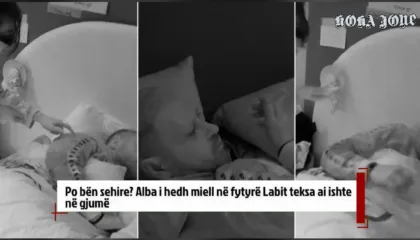 Po bën sehire? Alba i hedh miell në fytyrë Labit teksa ai ishte në gjumë