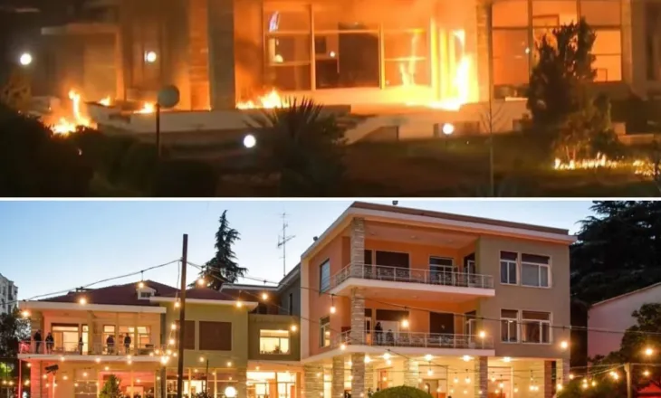 Protestuesit e PD i vunë zjarrin vilës së ish-diktatorit Hoxha, ministri Gonxhe: 12 artistë ndodheshin sot aty, ky është një agresion i hapur