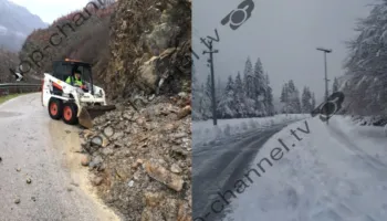 Reshje dëbore në Qarkun e Kukësit, probleme me energjinë elektrike dhe rënie inertesh në disa akse rrugore