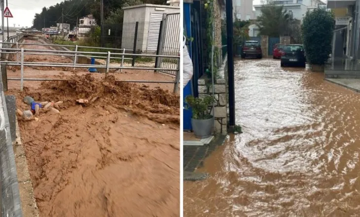 Reshjet e shiut përmbytën Himarën, uji vërshon në katet e para të banesave dhe bizneseve