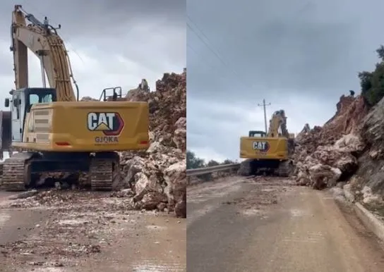 Shembet edhe rruga e Dhërmiut, masivi i gurëve bllokon qarkullimin