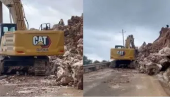 Shembet një tjetër rrugë, masivi i gurëve bllokon aksin drejt Dhërmiut