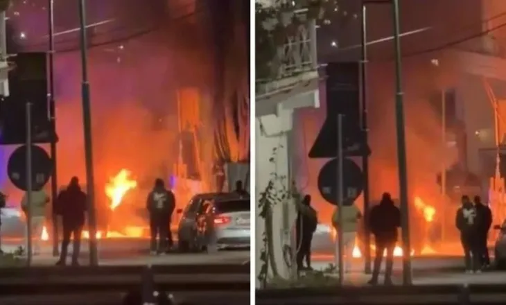 Shkrumbohet nga zjarri një makinë në Vlorë, dyshohet për…(FOTO)