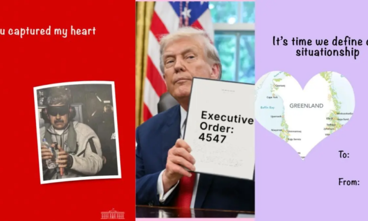 Shtëpia e Bardhë bën bujë me kartolina politike për Shën Valentin