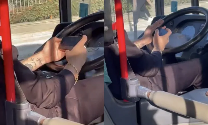 “Super shoferi” i Vorës me cigare, murlan në telefon dhe timonin në mëshirë të fatit