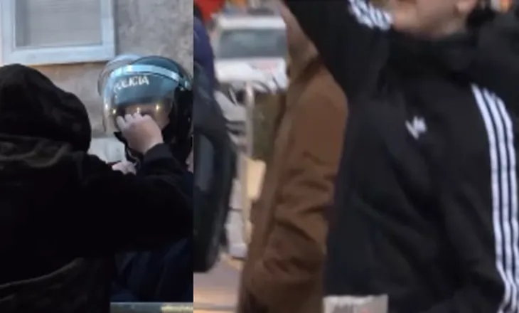 Tensionet e para në protestën e PD! I riu hedh pllaka guri drejt kryeministrisë, tjetri ngacmon me duar policin