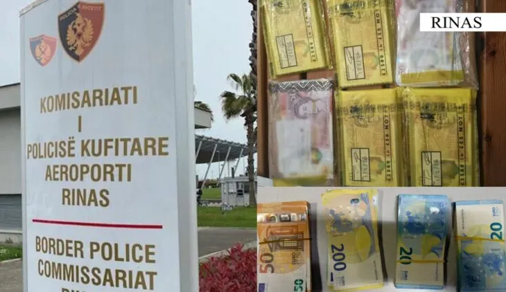Tentuan të kalonin 26 mijë euro dhe paundë të padeklaruar në Rinas, e pësojnë dy persona