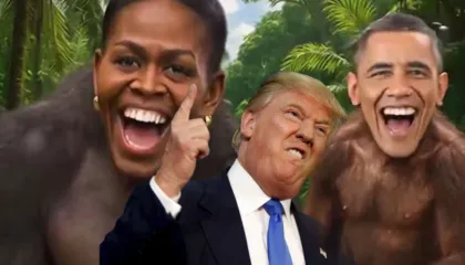 Trump publikon videon e çiftit Obama si majmunë/ Republikanët: Sjellje e neveritshme