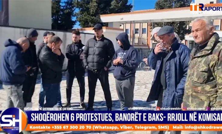 VIDEO – Shoqërohen 6 protestues, banorët e Baks- Rrjoll tubohen para Drejtorisë së Policisë Shkodër