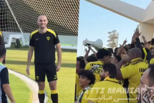 VIDEO/ Tifozët këndojnë për Mario Mitaj, atmosferë fantastike te Al Ittihad