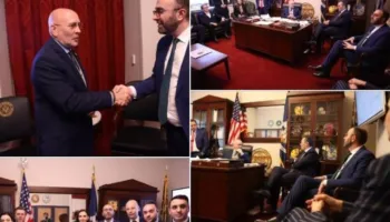 Vizita në Uashington, deputetët e opozitës takojnë kongresmenin Higgins, Bardhi: Sistemi i drejtësisë duhet të..