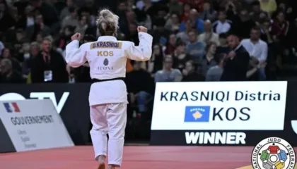 Xhudistja Distria Krasniqi triumfon në Paris, fiton medaljen e artë në “Grand Slam”
