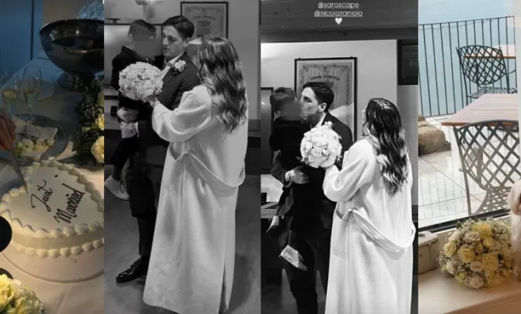 Zaniolo, martesë surprizë me Sarën. “Po”-ja në altar, festimet dhe torta në formë zemre (fotot)