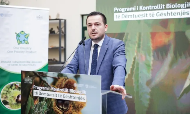 Zgjerohet programi i kontrollit biologjik të gështenjës në 6 bashki, ministri Salla: Kemi një model të ri bashkëpunimi
