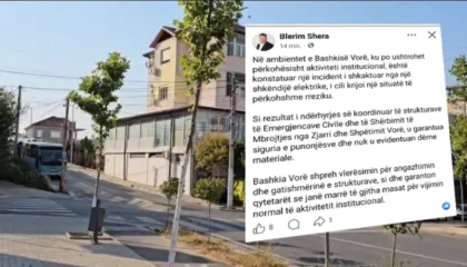 Zjarri përfshin ambientet e Bashkisë Vorë, reagon kryetari Blerim Shera