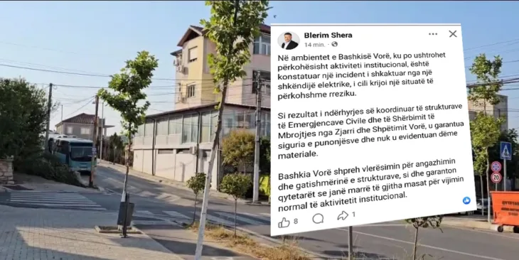 Zjarri përfshin ambientet e Bashkisë Vorë, reagon kryetari Blerim Shera
