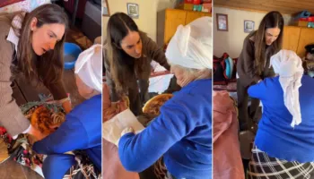 Zonja e moshuar ia falë bukën që kishte përgatitur për vete,  Emina Çunmulajt shpërthen në lot