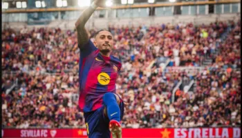 Barcelona mbaron punë ndaj Sevilla që në pjesën e parë. Raphinha nuk gabon nga pika e bardhë, Olmo nuk fal (video)