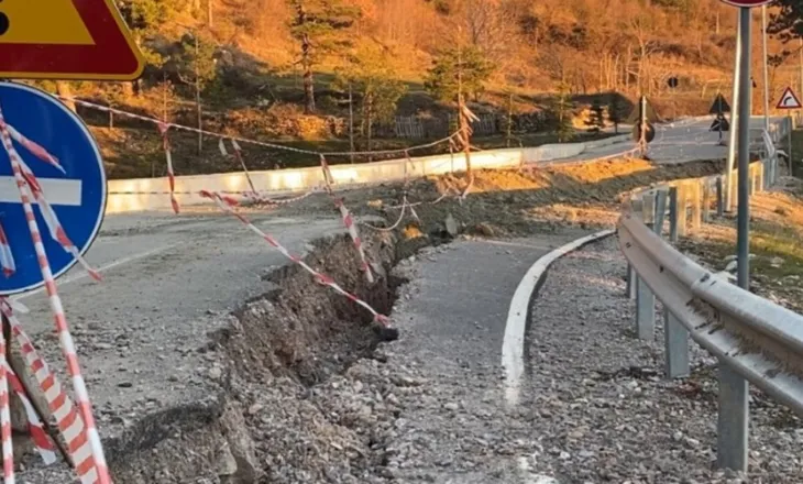 Çahet asfalti në rrugën e Gjinarit, shkak rrëshqitja e tokës