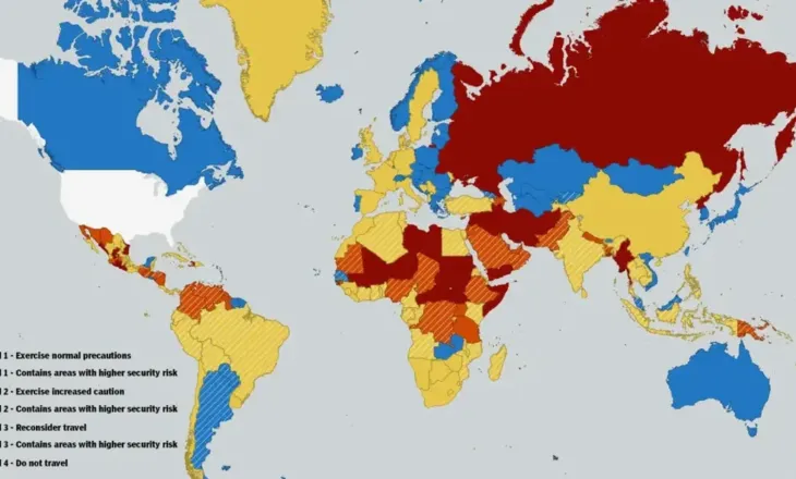 DASH publikon listën me vendet më të rrezikshme për amerikanët, Shqipëria e Kosova në Nivelin 2!