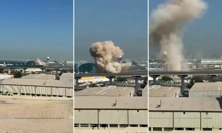 Droni rrëzohet pranë Aeroportit të Dubait, ja pamjet (VIDEO)