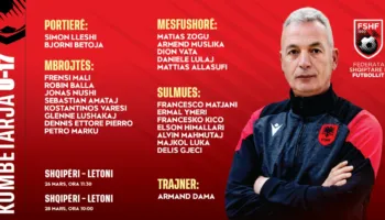 Dy miqësoret ndaj Letonisë, zbulohet lista e Kombëtares U-17. Trajneri Dama grumbullon 22 lojtarë