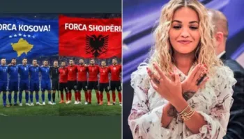 “Forca Kosova, forca Shqipëria”, Rita Ora mbështet dy ekipet kombëtare për kualifikim në Kupën e Botës