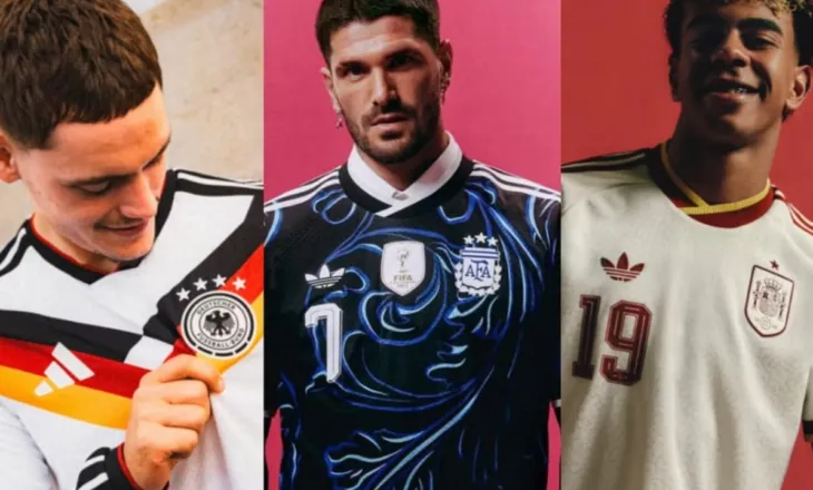 Foto/ Nga spiralja blu e Argjentinës te historia e Gjermanisë, si duken fanellat e ekipeve në Botërorin 2026