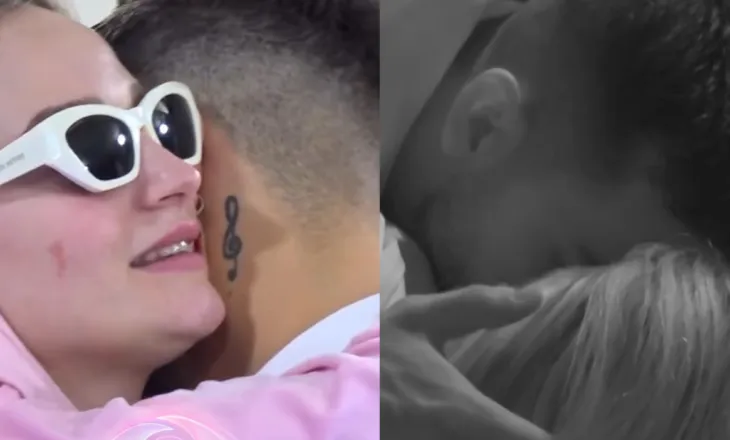 FOTO/ Puthje dhe fjalë dashurie, DJ Gimbo surprizon Selinin me fjalët që askush nuk i priste