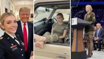 Foto/ U kthye në ‘vajzën e ëndrrave’ të shumë personave, ushtarja amerikane që shoqëronte Trump nuk ekziston