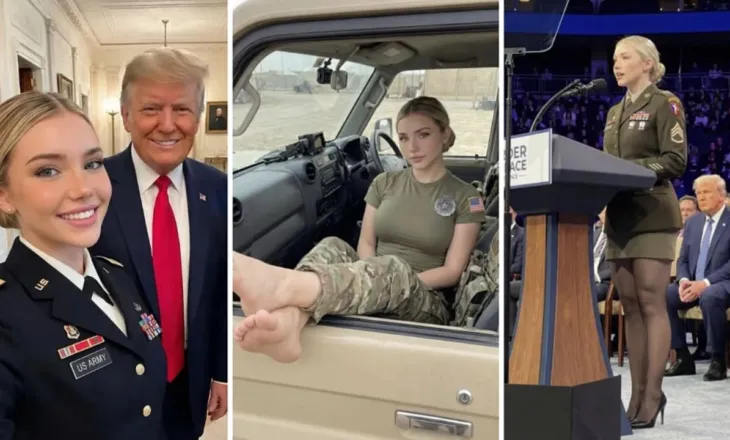 Foto/ U kthye në ‘vajzën e ëndrrave’ të shumë personave, ushtarja amerikane që shoqëronte Trump nuk ekziston