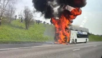 Frikë për tifozët e Manchester City, autobusi i tyre merr flakë, çfarë ndodhi…(VIDEO)