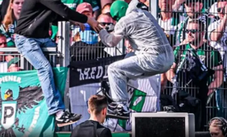 Gjermani, edhe kjo nuk ishte parë/ Tifozi hyn në fushë dhe stakon prizën e sistemit VAR(VIDEO)