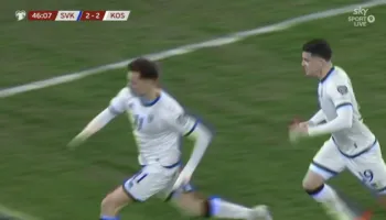 GOOOOOOOOOOOOOL ASLLANIIIIIIIIIII! Kosova e nis super pjesën e dytë, barazohen shifrat në Bratislavë (video)