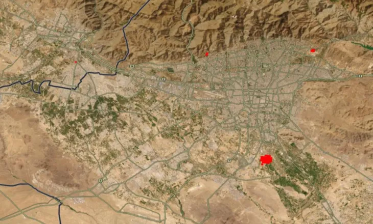 Harta satelitore e NASA-s tregon shënjestrimin e objekteve të naftës në Teheran