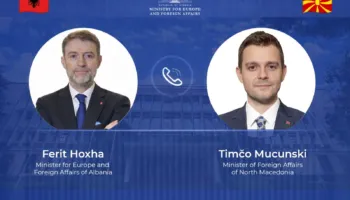 Hoxha telefonatë me homologun Mucunski: Integrimi i Shqipërisë dhe Maqedonisë së Veriut, me rëndësi strategjike për rajonin dhe BE-në