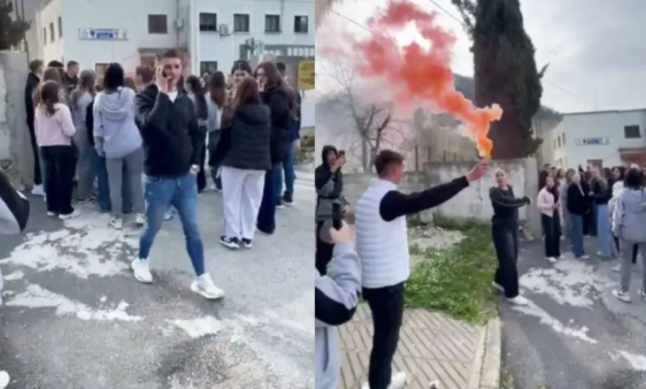 I mituri u godit me th’ikë/ Nxënësit e gjimnazit në protestë para Komisariatit: S’futemi në mësim pa u marrë masat