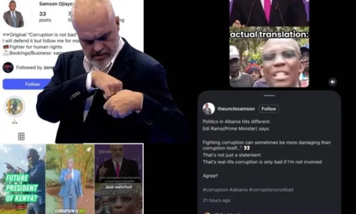 “Korrupsioni nuk është i keq”/ Noka ironizon Kryeministrin, pas videos virale në rrjet: Edi Rama, o meme afrikane